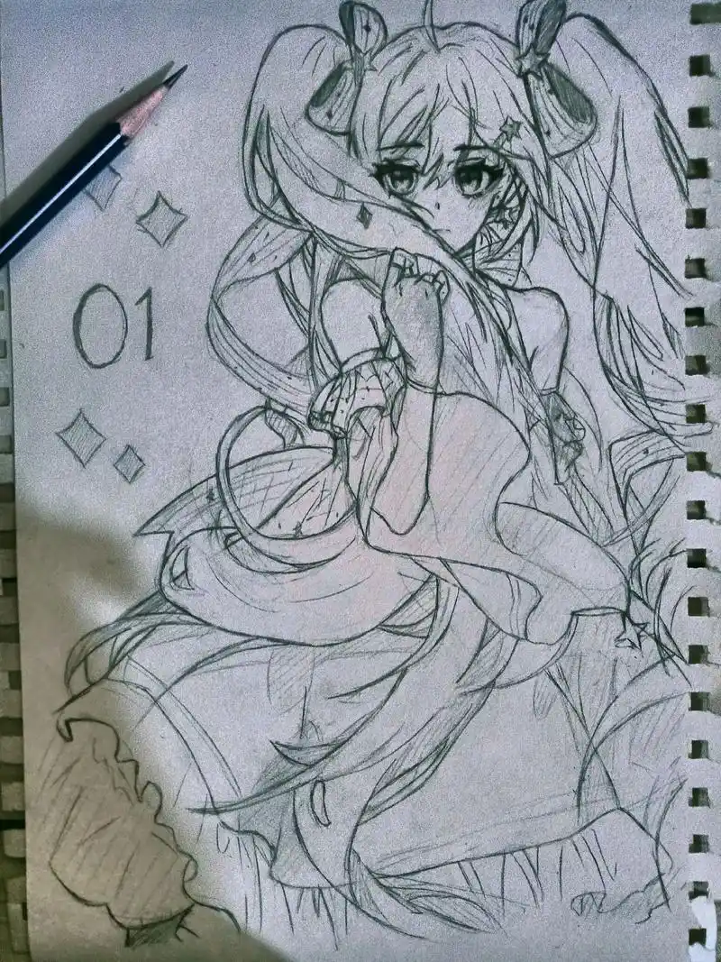 限流了没动力了点点赞回回血吧感谢#二次元 #简笔画 #儿童画 - 抖音