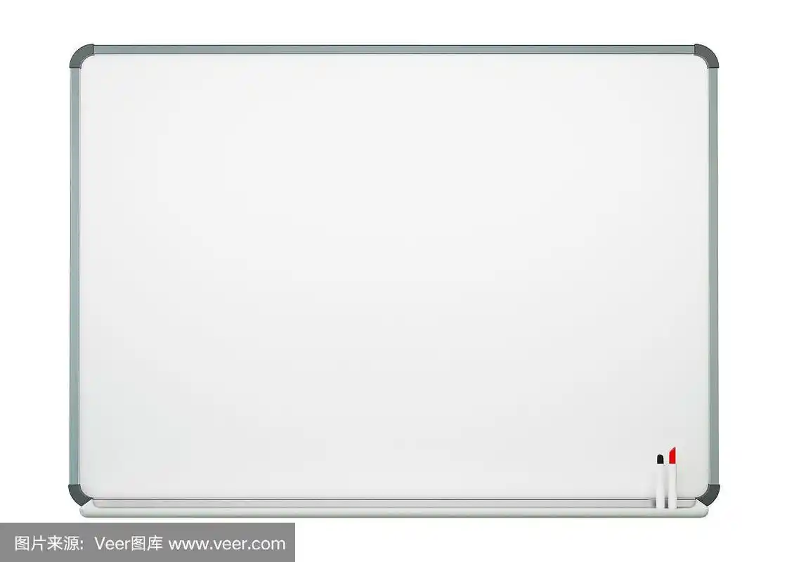 空白白板隔离在白色背景