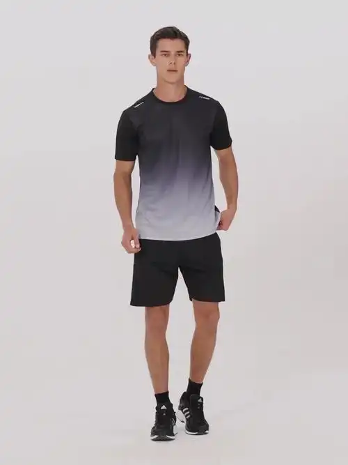 健身衣服男冰丝运动服套装夏季短袖t恤晨跑步篮球训练房短裤套装