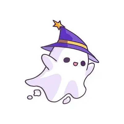 紫色手绘卡通可爱鬼怪鬼魂鬼万圣节元素png素材