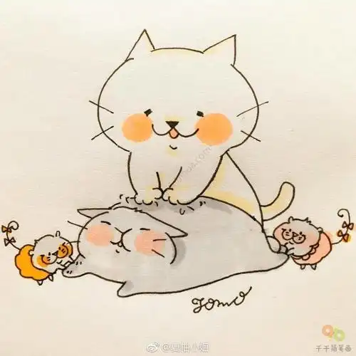 软萌的动物插画一组bytomo插画简笔画