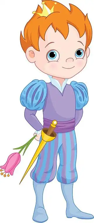 可爱的小王子捧着花图片素材