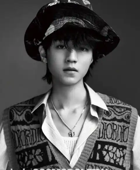 锁骨处那条银色的项链垂坠而下,正好蕴含着的那么点金属元素让王俊凯