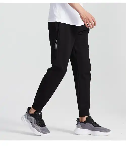 匹克运动裤男夏季轻薄透气针织长裤跑步运动收脚裤梭织九分裤弹力休闲