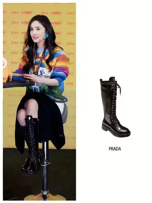 杨幂6双黑白夏日马丁靴永不失幂式风范