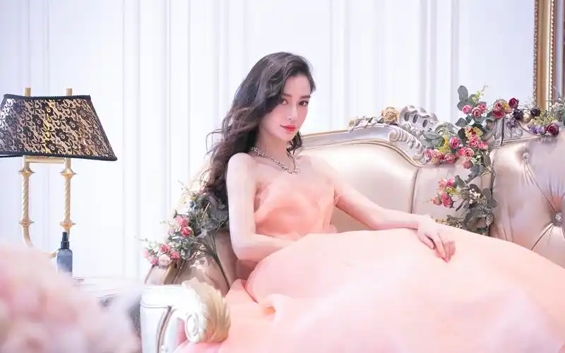angelababy纱裙浪漫高清桌面壁纸