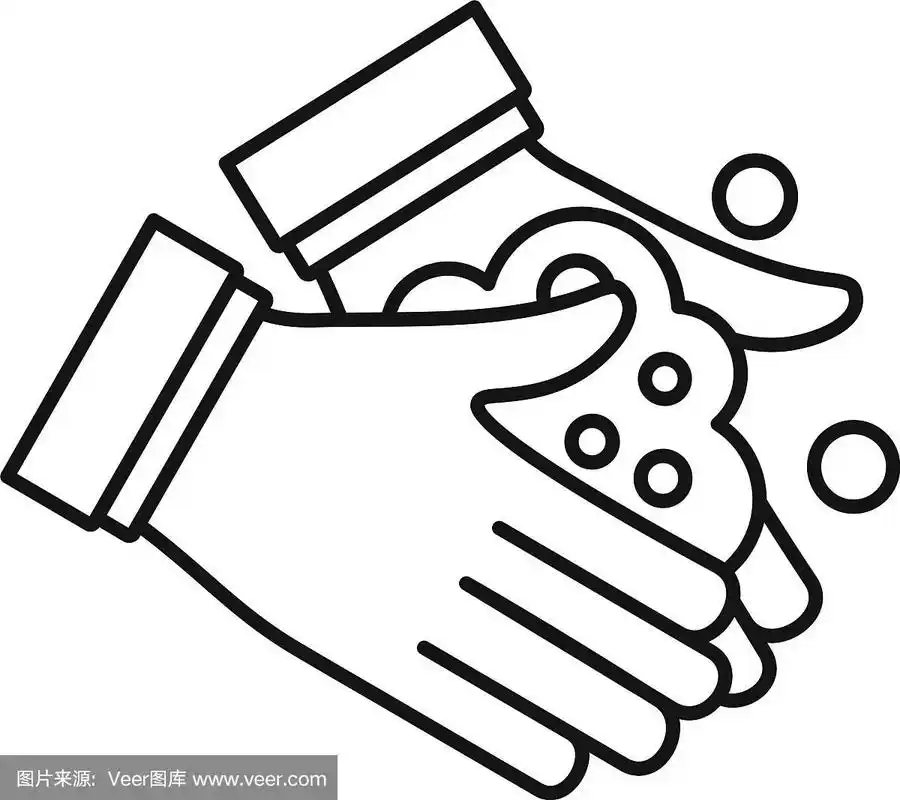 洗手图标轮廓风格