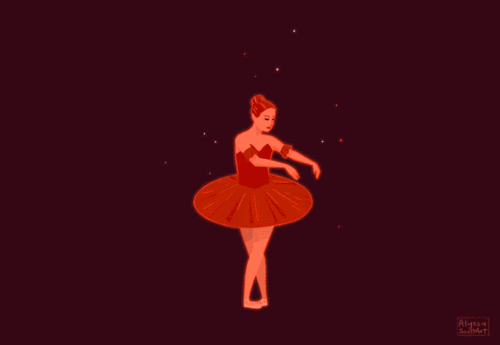 非常有趣gif的图,一系列的舞者舞动出的自然元素,来自美国的插画师