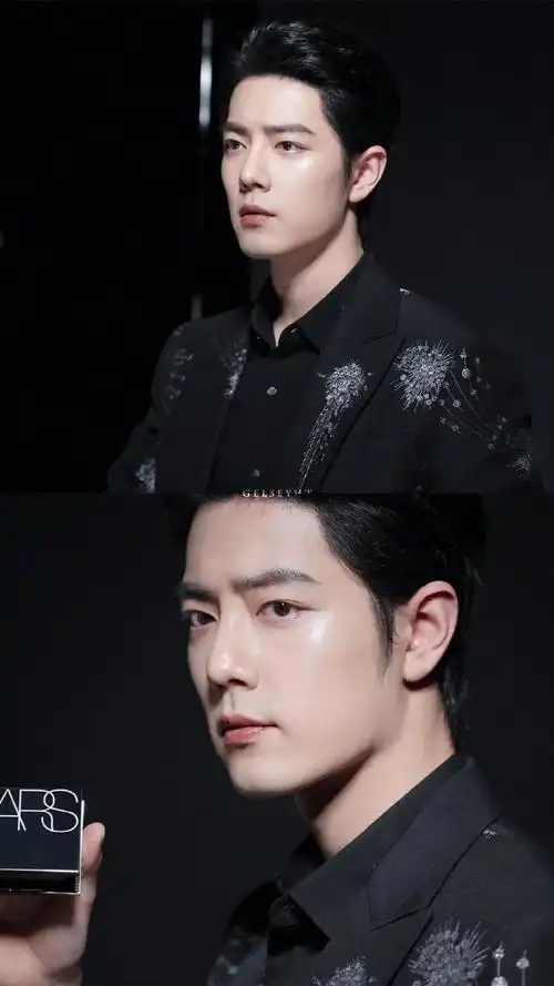 肖战纯黑深v西装好矜贵##肖战