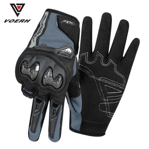 voerh摩托车骑行手套男女四季机车赛车骑士防摔夏季碳纤维全指