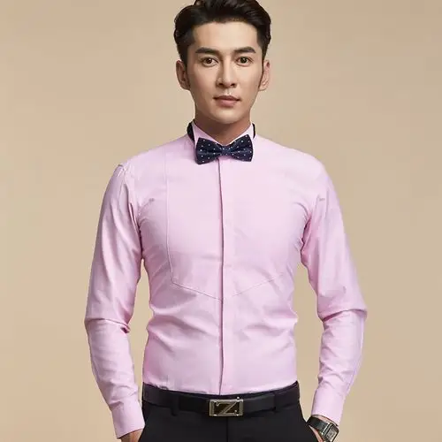 男士衬衫长袖燕子领结新郎结婚礼服装白色衬衣伴郎套装兄弟团秋季