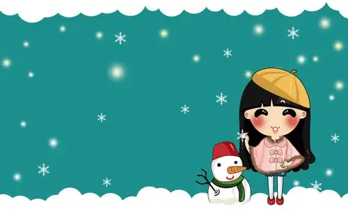 精美的手绘卡通可爱女生系列桌面壁纸高清