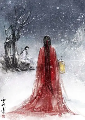 有没有古风红衣背影壁纸