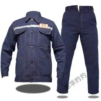 墨华灼灼电焊工男牛仔工作服秋冬磨劳保服建筑工地上衣裤子焊工定制