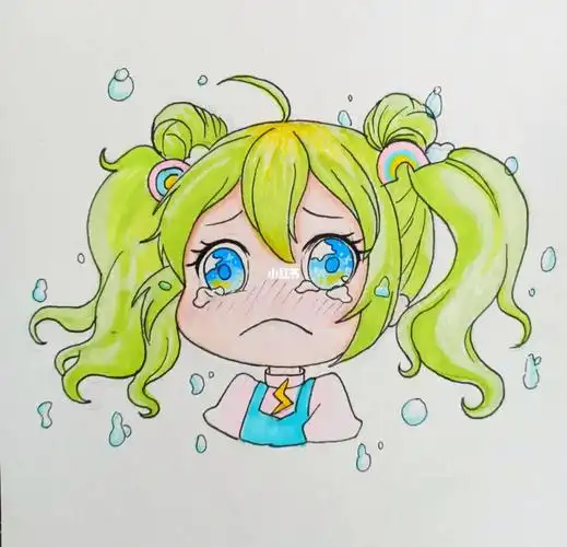 动漫人物手绘马克笔初级入门简单委屈的女孩
