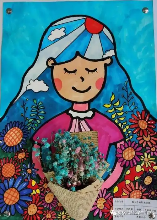 献给教师节的儿童画—"庆教师节儿童画 我心中的好老师"-图1