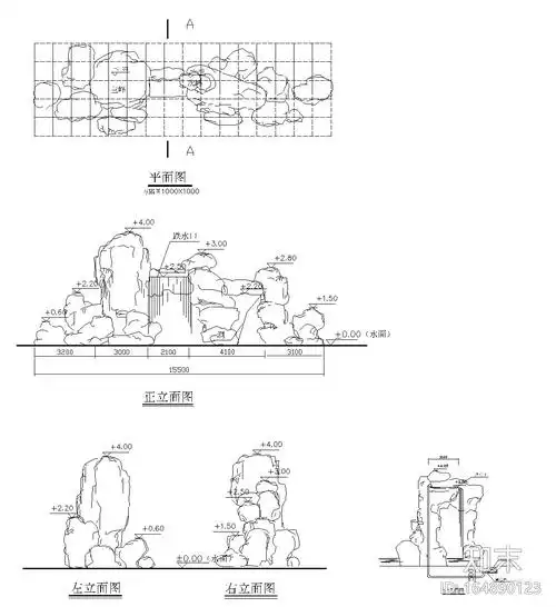 假山cad合集施工图下载