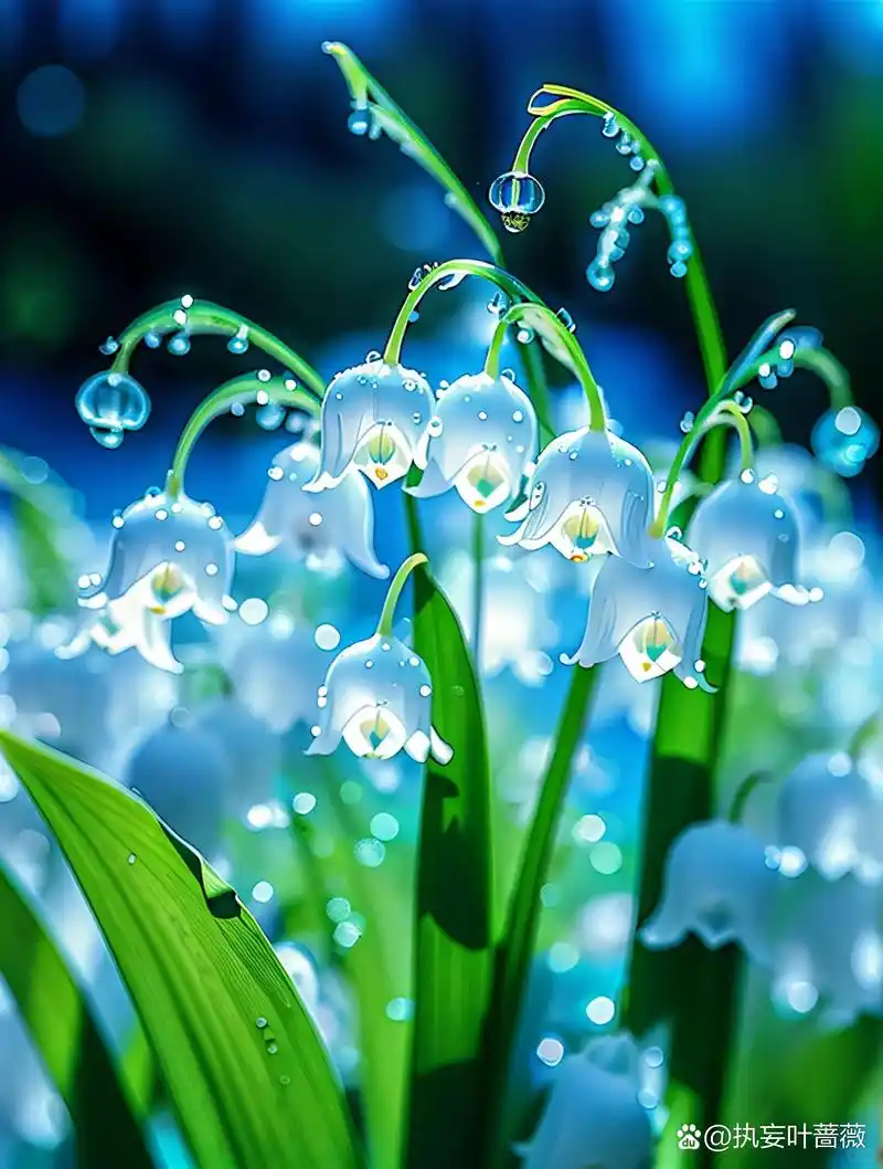 冰蓝色铃兰花,幸运精灵的化身