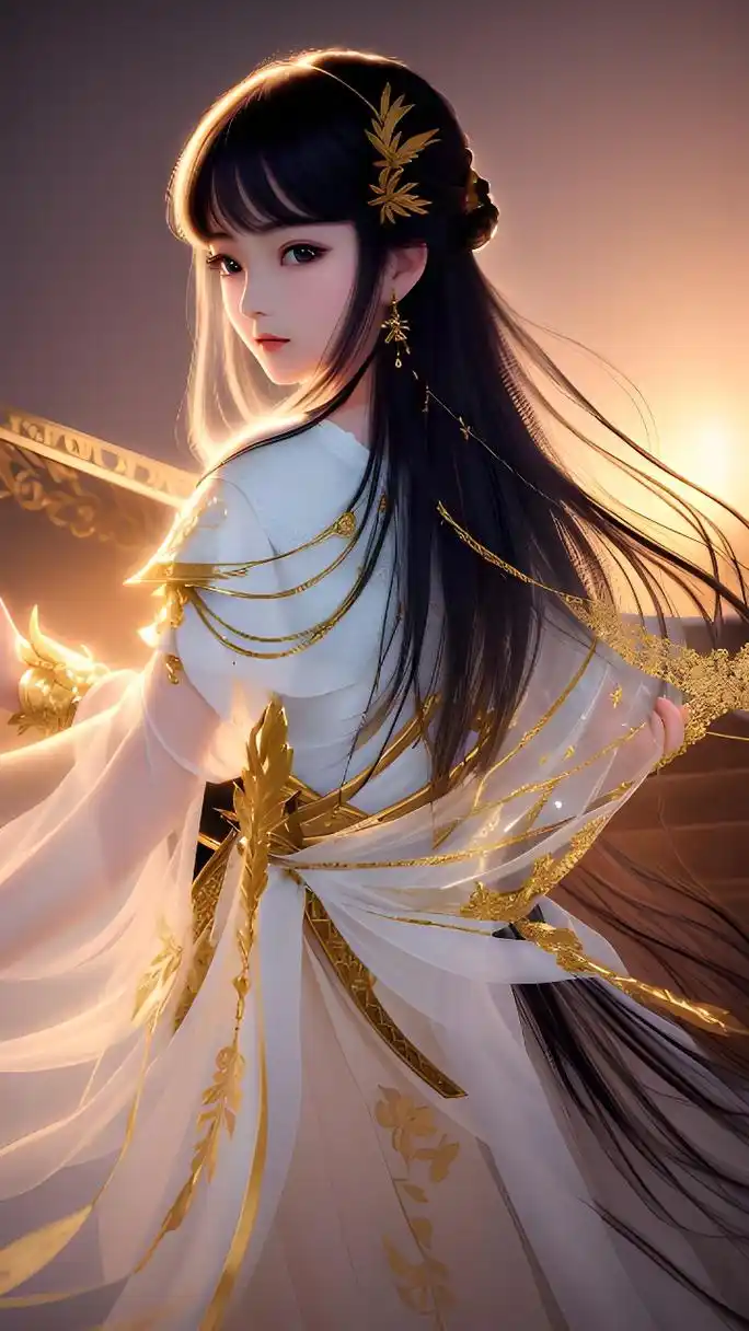 仙气飘飘手机壁纸[比心][比心] #古风# #二次元美图#  #百度ai绘图黑