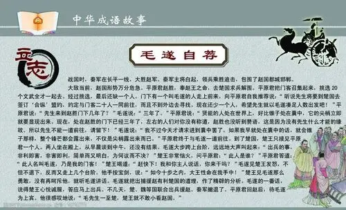 关键词:成语典故展板 成语典故 毛遂自荐 展板 成语故事 学校展板