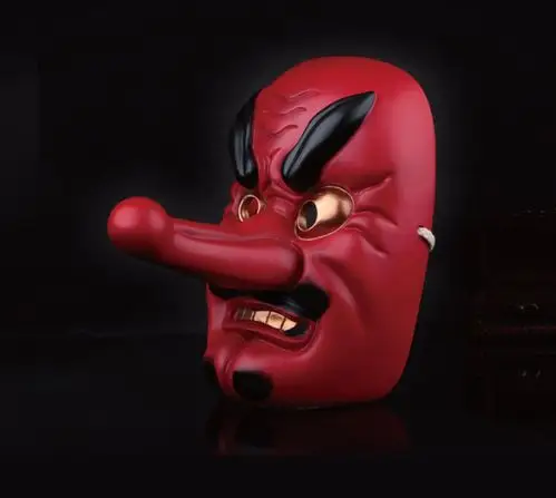 日本能剧天狗面具佛教般若面具日本武士面具树脂面具工厂批发