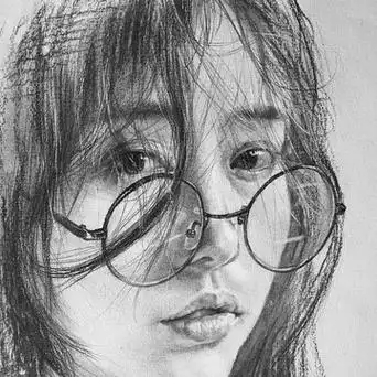 杨煌素描女头像