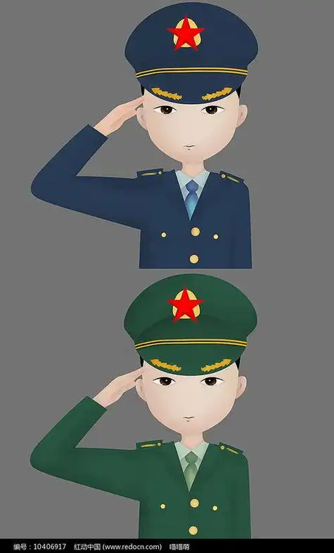 蓝绿军装敬礼卡通军人红动网苦中作乐求这个q版海军人物壁纸的原图