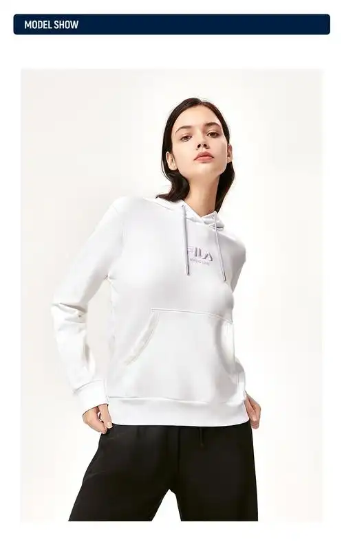 fila斐乐女装官方女子连帽卫衣2021年冬季新款针织连帽上衣商场同款