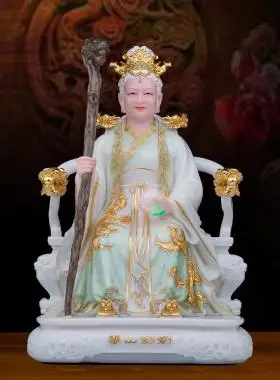 汉白玉泰山奶奶神像碧霞元君像体高档家用泰山老奶奶供奉神像摆件