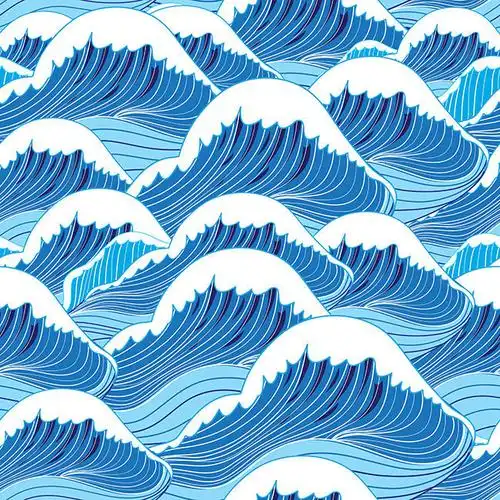 矢量浪花花纹素材