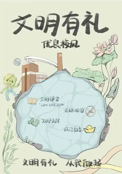 【svcst · 校风建设】"文明有礼"公益广告海报评选来啦_范凯_作品