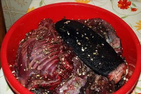 茹毛饮血的俄罗斯人血腥的海狸火锅生吃驯鹿内脏