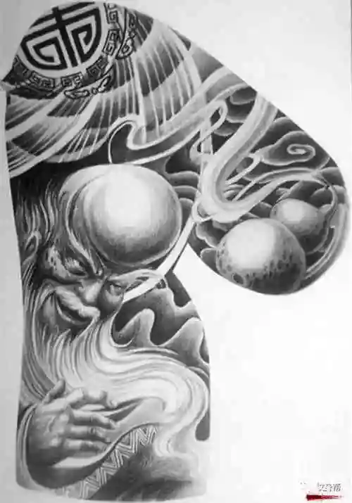 九素刺青纹身手稿第19期半甲手稿素材