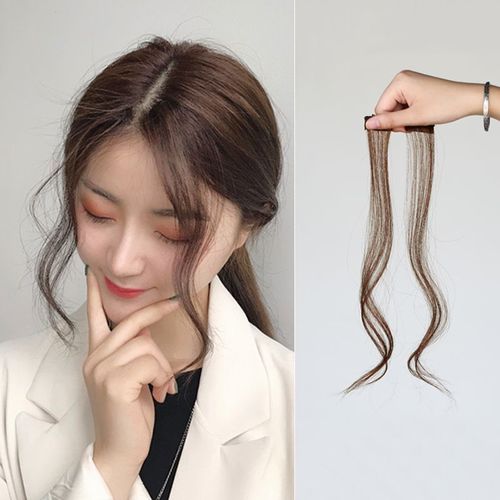 龙须刘海假发 两侧假刘海 真发假发片修脸中分轻薄空气刘海卷刘海