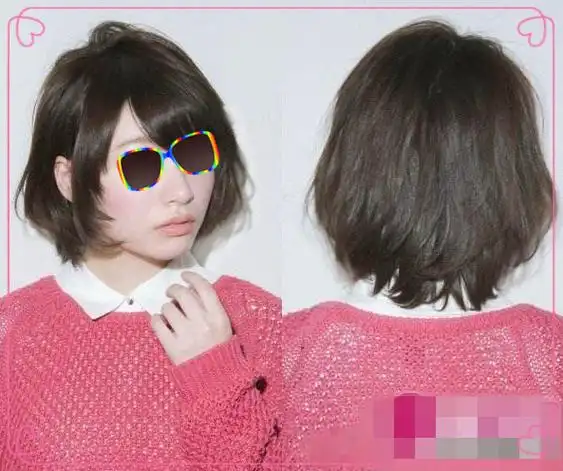 那么可以尝试下这款波波头造型的短层次碎发哦,不对称的发丝线条,既有