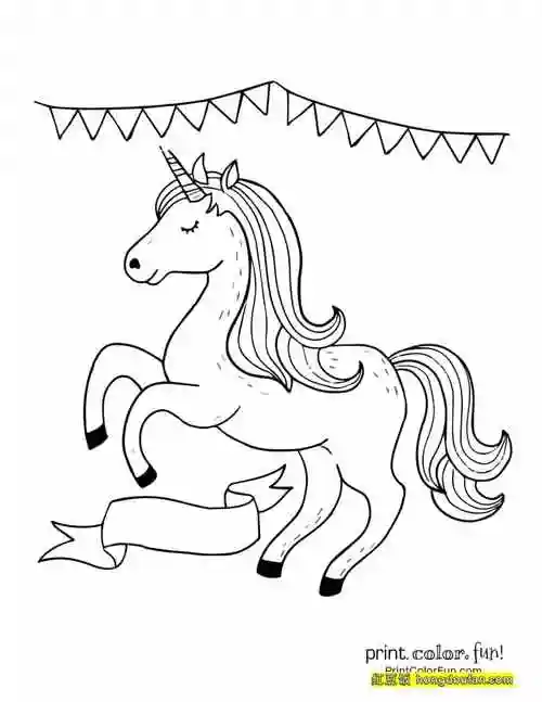 10张女孩子最爱的梦幻彩虹独角兽涂色图片-红豆饭小学生简笔画大全