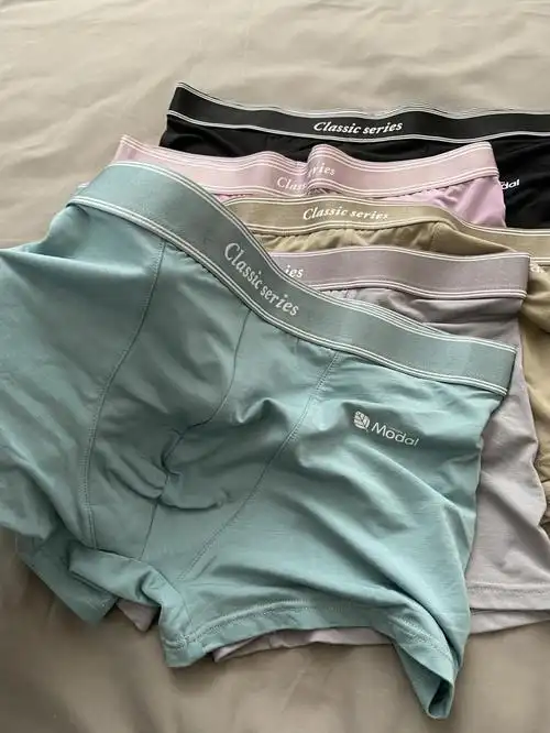 (其实是我买女士内裤为了凑包邮顺道给他带的)莫代尔材质的,准备这批