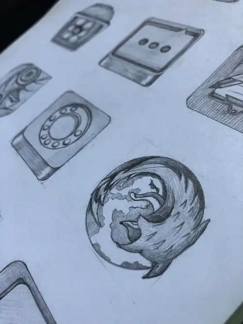 铅笔稿手绘创意小图标