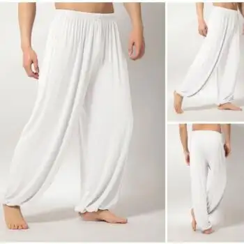 男士长裤莫代尔灯笼裤中老年加肥加大码练功裤太极服裤子太极裤夏