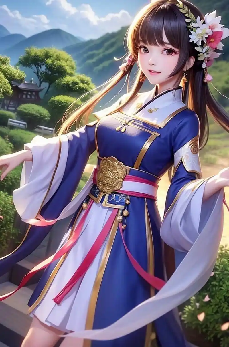 二次元美图# #ai绘画# #动漫壁纸# 小可爱,古风女孩.