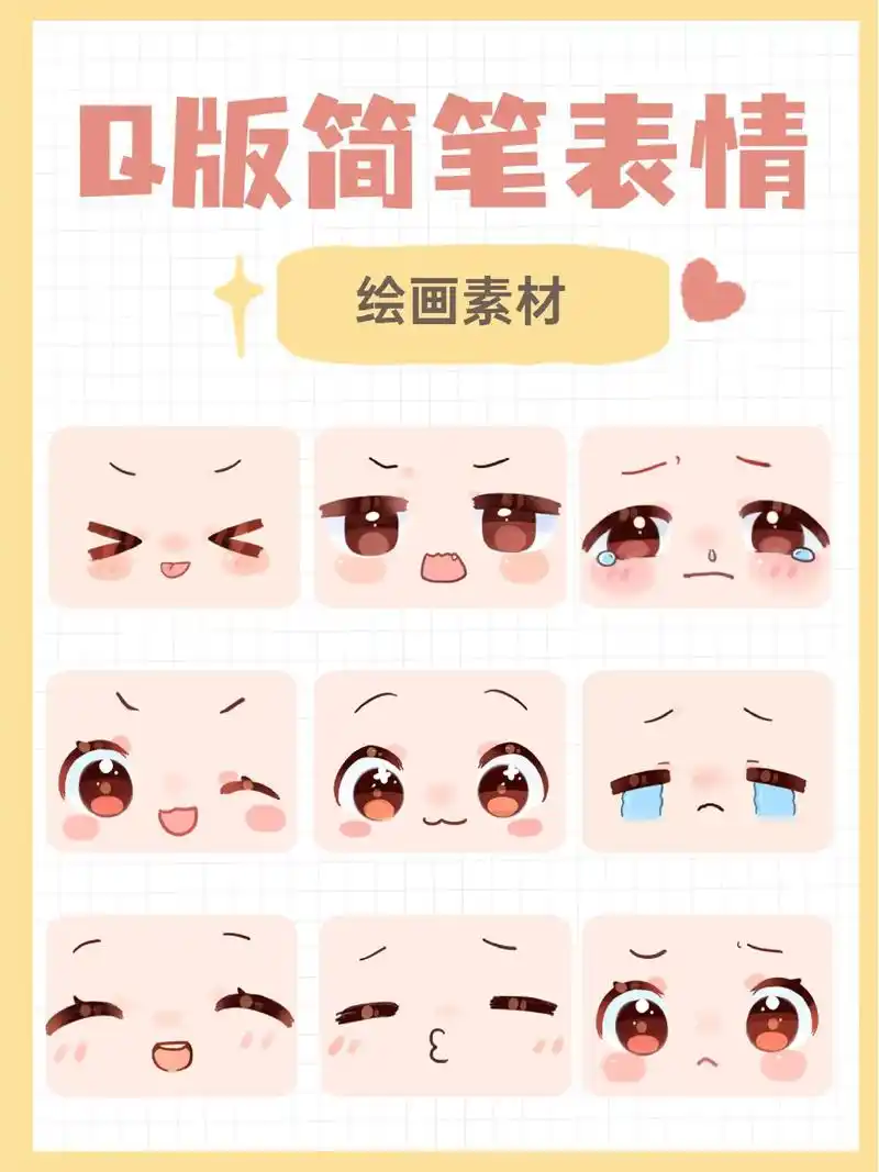 q版表情简单画法.#procreate绘画 #眼睛画法 #q - 抖音