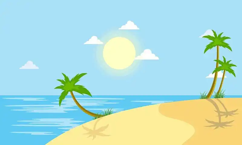 阳光沙滩风光图片