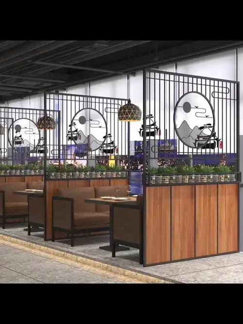 现代风餐厅卡座隔断酒店烧烤火锅店饭店包间