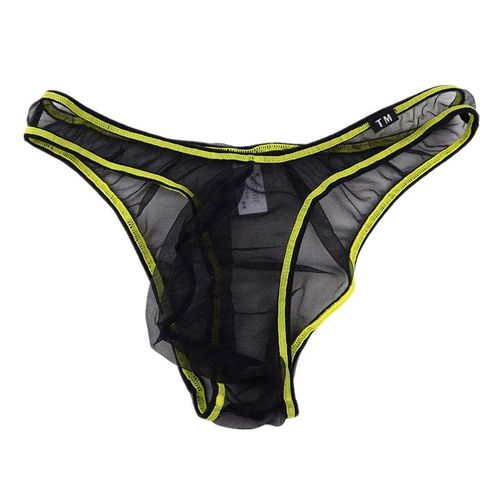 新款tm男士三角裤低腰透气网纱透明高弹力性感三角裤男u凸大囊袋
