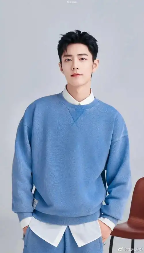 肖战直播##肖战蓝灰色西装适配度