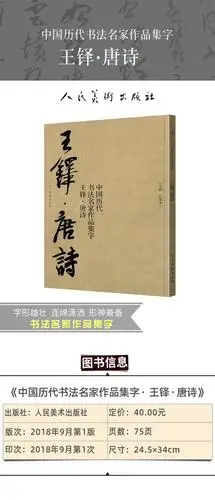 正版 王铎 唐诗 中国历代书法名家作品集字 江锦世/编 繁体简体对照楷