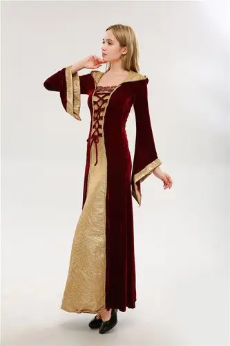 万圣节服装女 欧洲宫廷复古女王皇后cos化妆舞会派对演出服长礼服