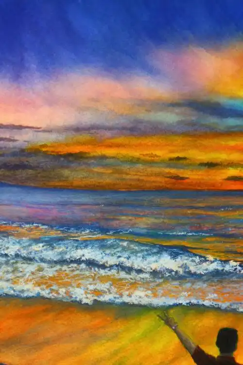 水彩画-一家四口|纯艺术|绘画|狗蛋妈 - 原创作品 - 站酷 (zcool)