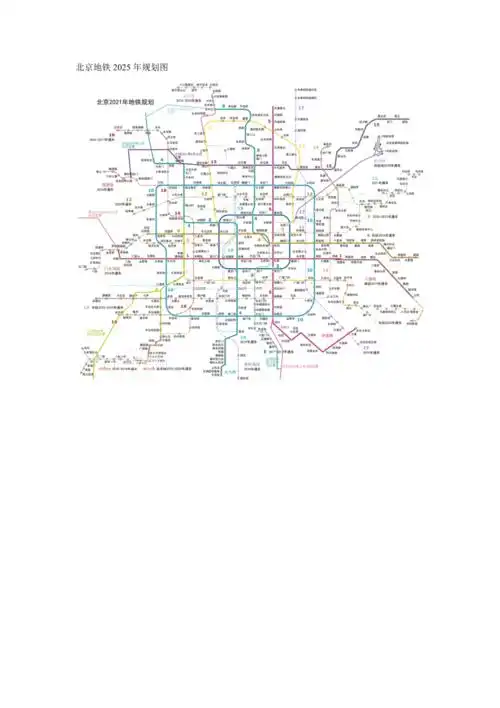 北京地铁2025规划图