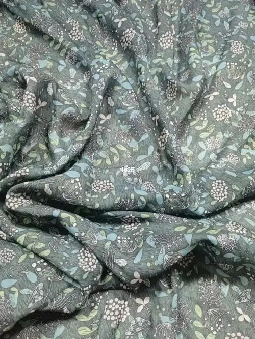 森林绿高支苎麻面料布料